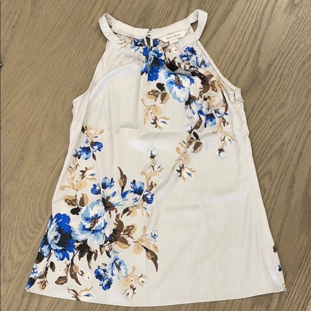 White House Black Market Floral Sleeveless Blouse